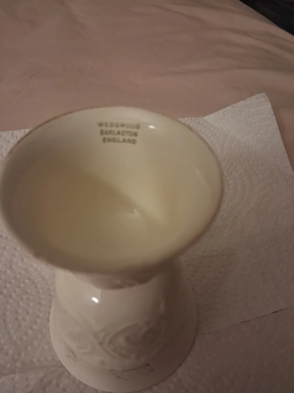 Wedgwood Cream Embossed Ceramic Vase - Picture 6 of 6